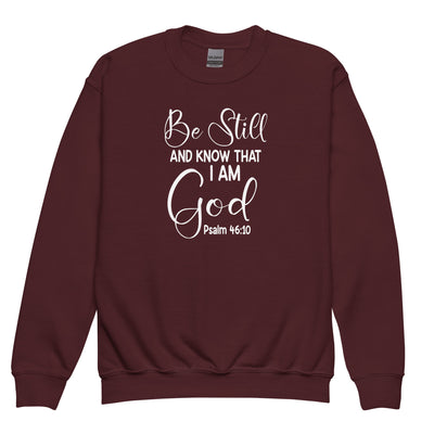 F&H Be still and know that I am God Youth crewneck sweatshirt