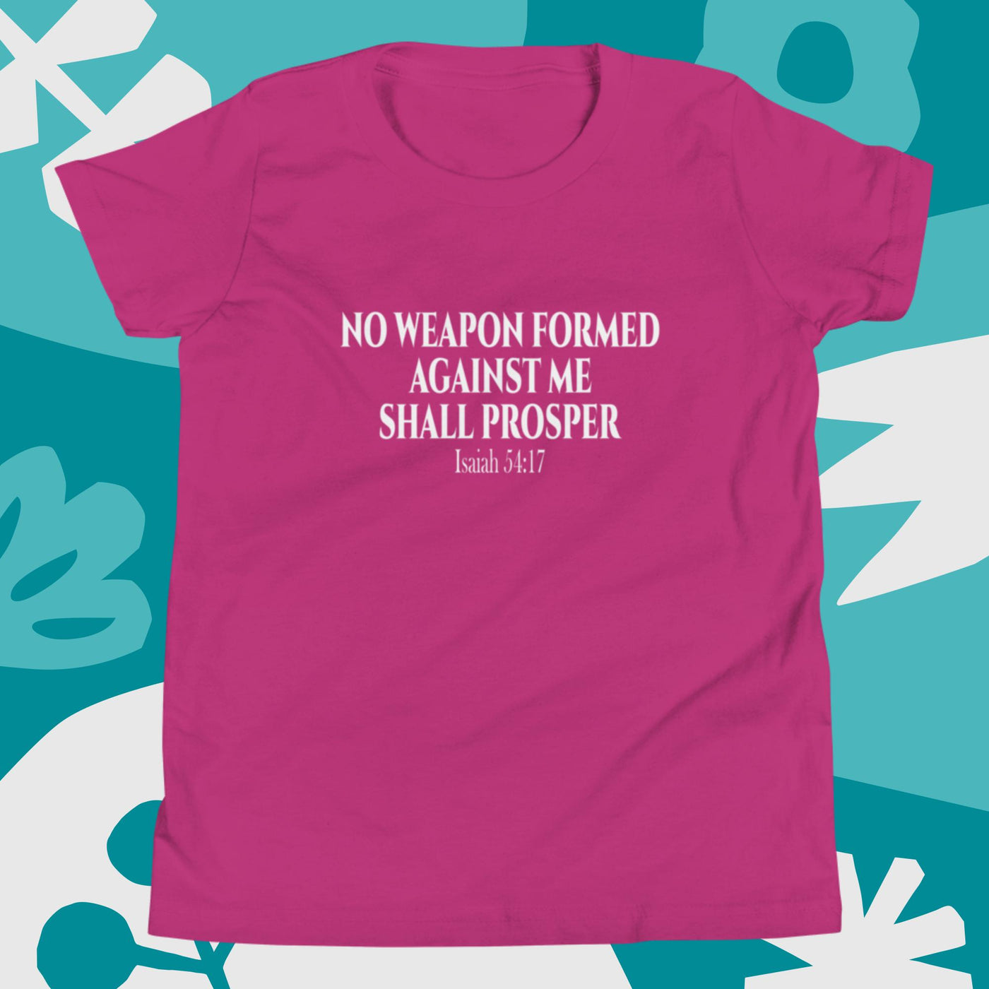 F&H No Weapon Formed Against Me Shall Prosper Youth Short Sleeve T-Shirt
