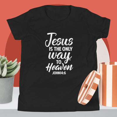 F&H Jesus Is The Only Way To Heaven Youth Short Sleeve T-Shirt