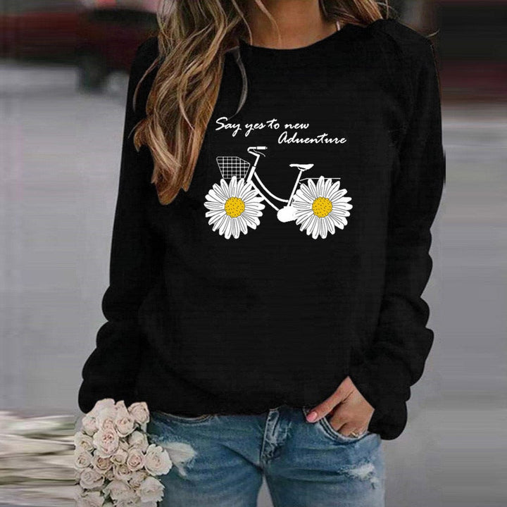 Flower Printed Long Sleeve Sweatshirt