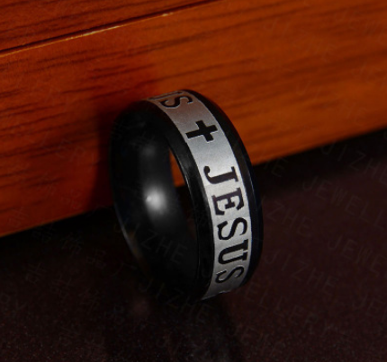 Jesus Cross Stainless Steel Ring