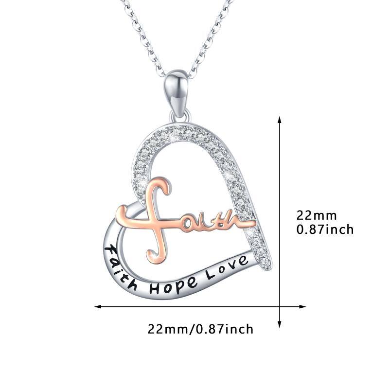 Silver Cross Faith Hope Love Necklace Jewelry