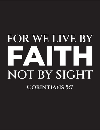 F and H Christian For We Live BY Faith Not By Sight Womens T Shirt