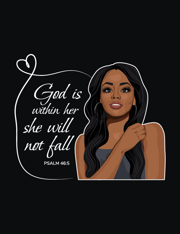 F&H Christian God is Within Her She Will Not Fail Women's T-Shirt - Faith and Happiness Store