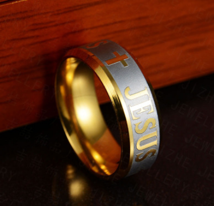 Jesus Cross Stainless Steel Ring
