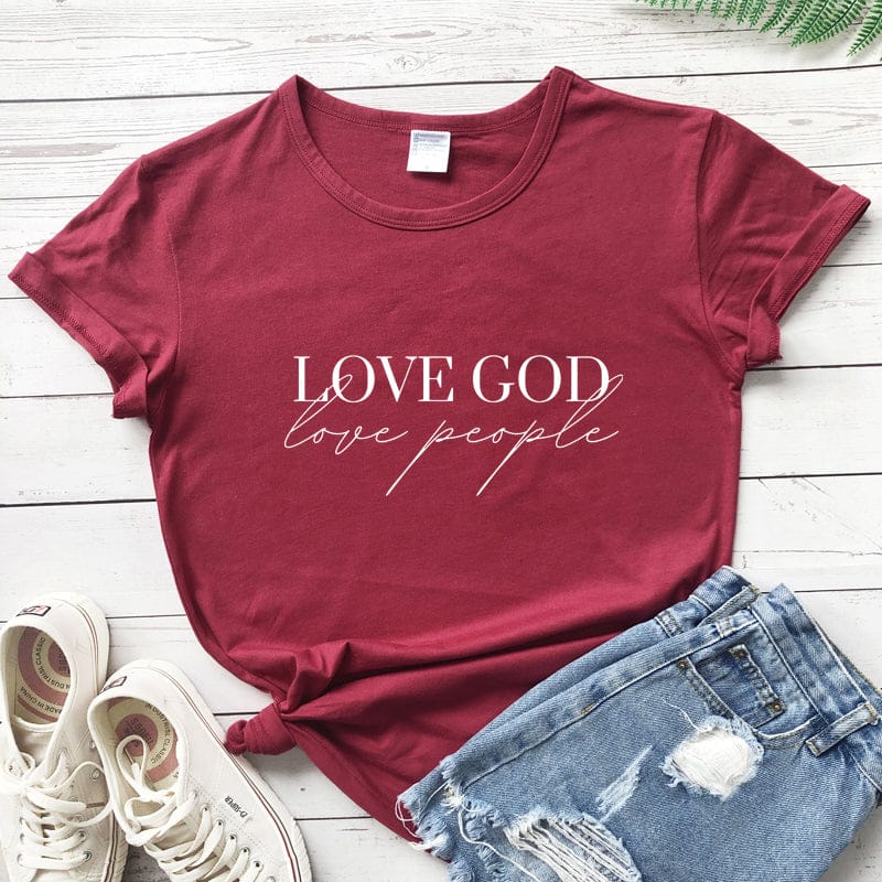 Love God Love People Women's Short Sleeve Casual T-shirt