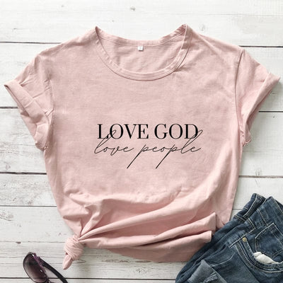 Love God Love People Women's Short Sleeve Casual T-shirt
