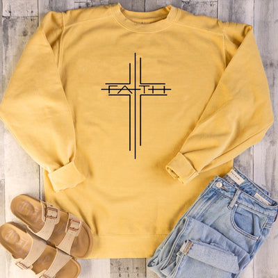 Faith Cross casual round neck long sleeve sweatshirt