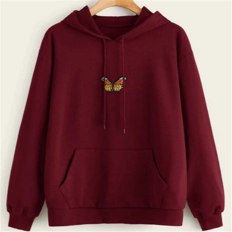 Embroidered butterfly hoodie