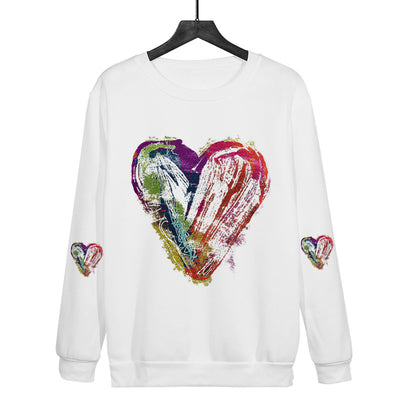 Love Ink Dye Printing Round Neck Pullover Plus Size Sweatshirt