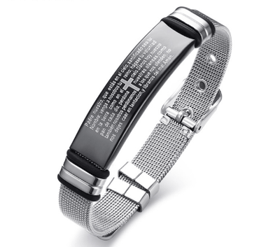 Cross Charm Bracelet Wristband For Men Adjustable Watch Bands Bracelet Christian Jewelry