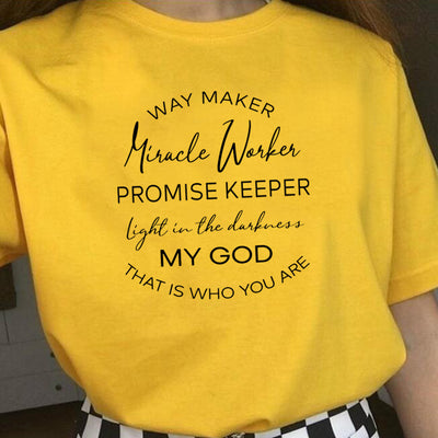 Waymaker ,Miracle Worker God Christian Women's T-shirt
