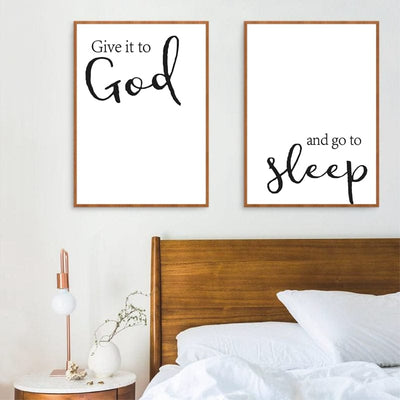 Give it To God and Go To Sleep Wall Art Canvas Painting