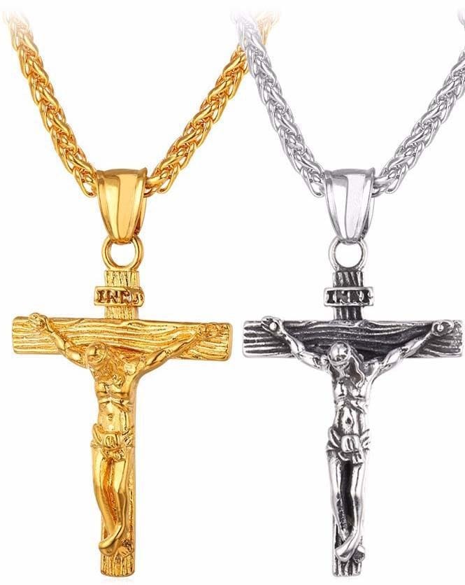 The Cross INRI Crucifix Pendant And Necklace