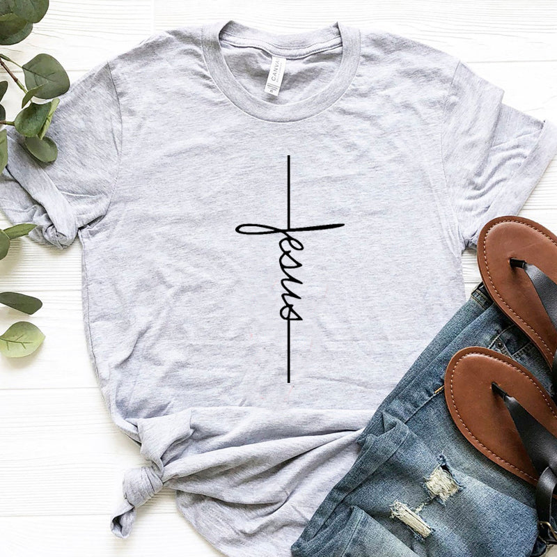 Jesus Vertical Cross Women's T-Shirt
