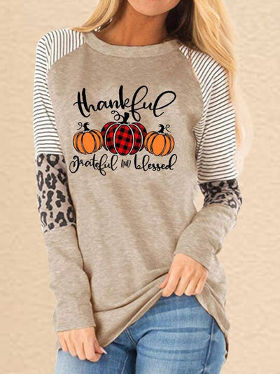 Pumpkin patterned Thankful Sweatshirt