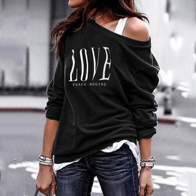 Love Peace Begins Women's Light Sweatshirt