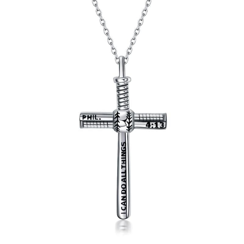 Sterling Silver I Can do all Things Faith Necklace for Men