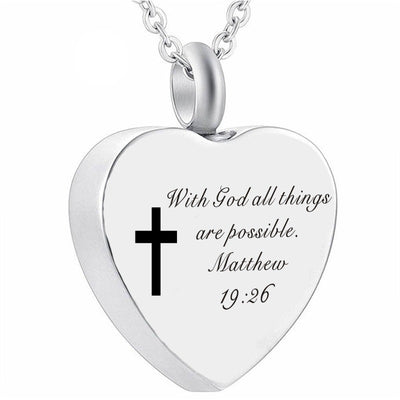 Bible Verse Stainless Steel Heart Perfume Box Necklace