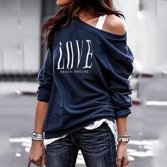 Love Peace Begins Women's Light Sweatshirt