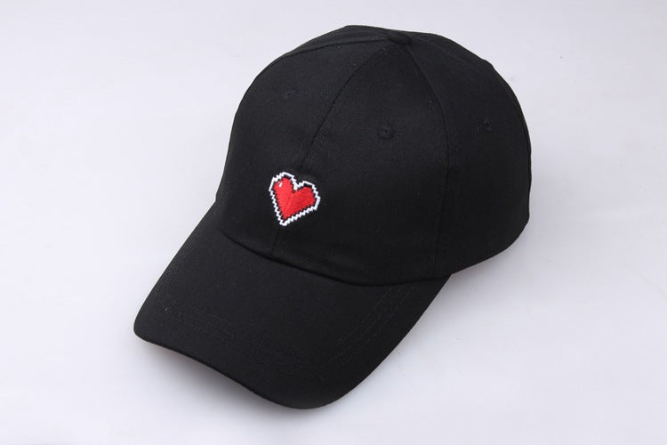Lace-up Embroidered Heart Lace Baseball Women's Hat