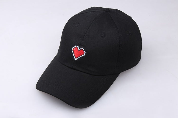 Lace-up Embroidered Heart Lace Baseball Women's Hat