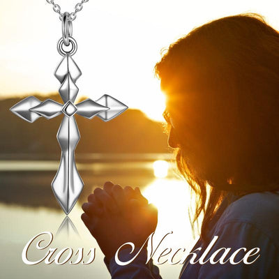 Sterling Silver Cross Pendant Necklace Cross Jewelry for Women