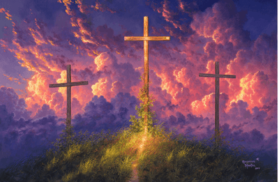 Three Crosses Frameless Painting