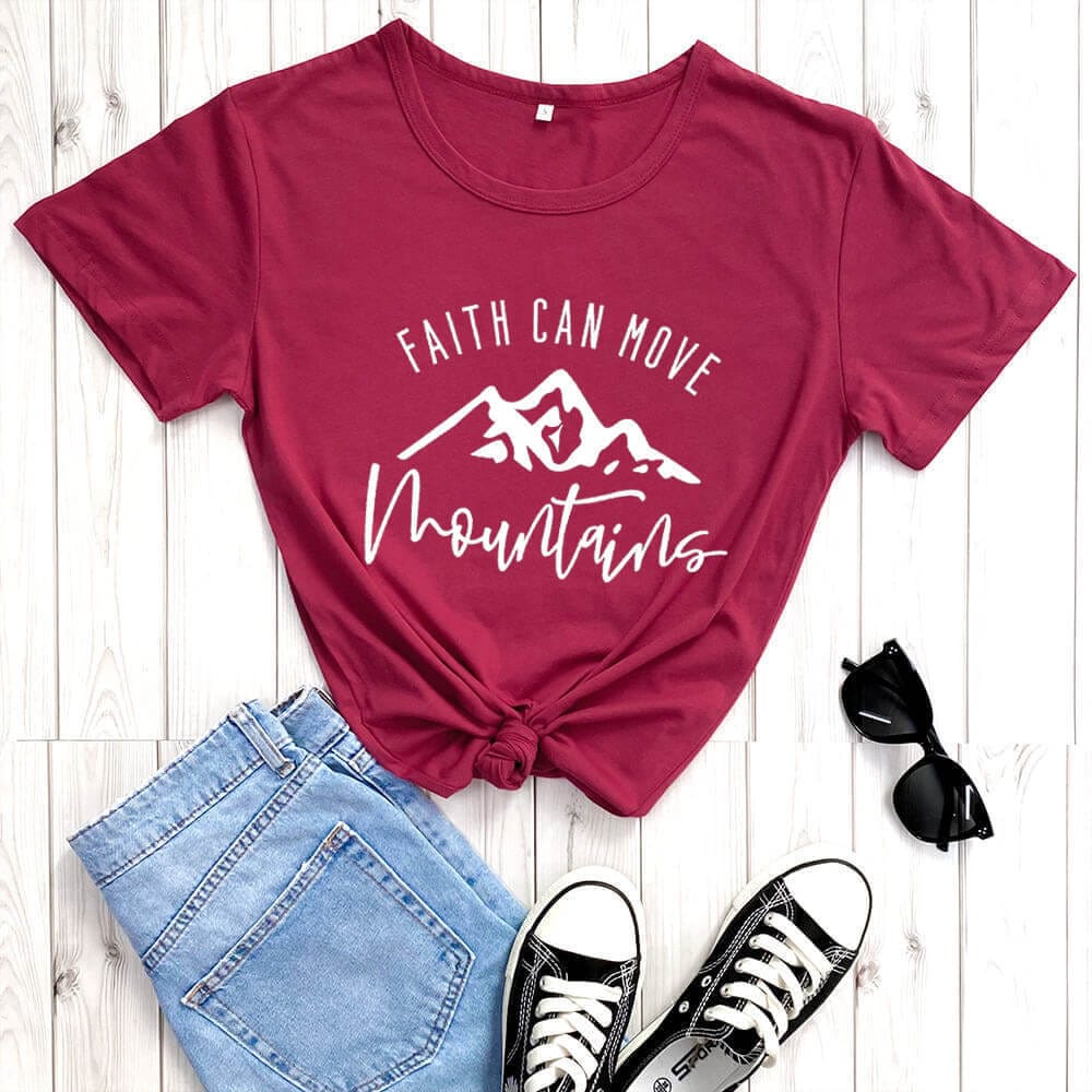 Faith Can Move Mountains Womens T-shirt