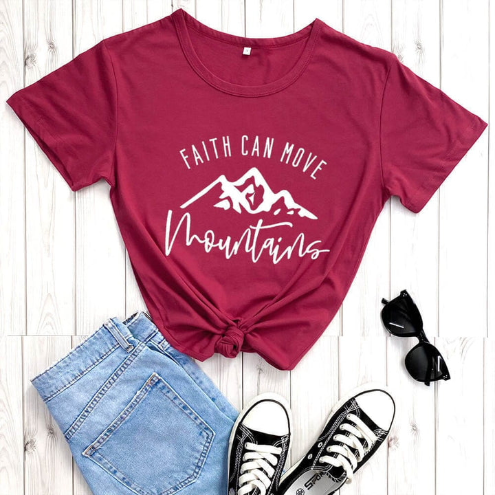 Faith Can Move Mountains Womens T-shirt