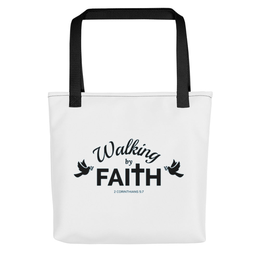 F&H Christian Walking By Faith Tote bag - Faith and Happiness Store