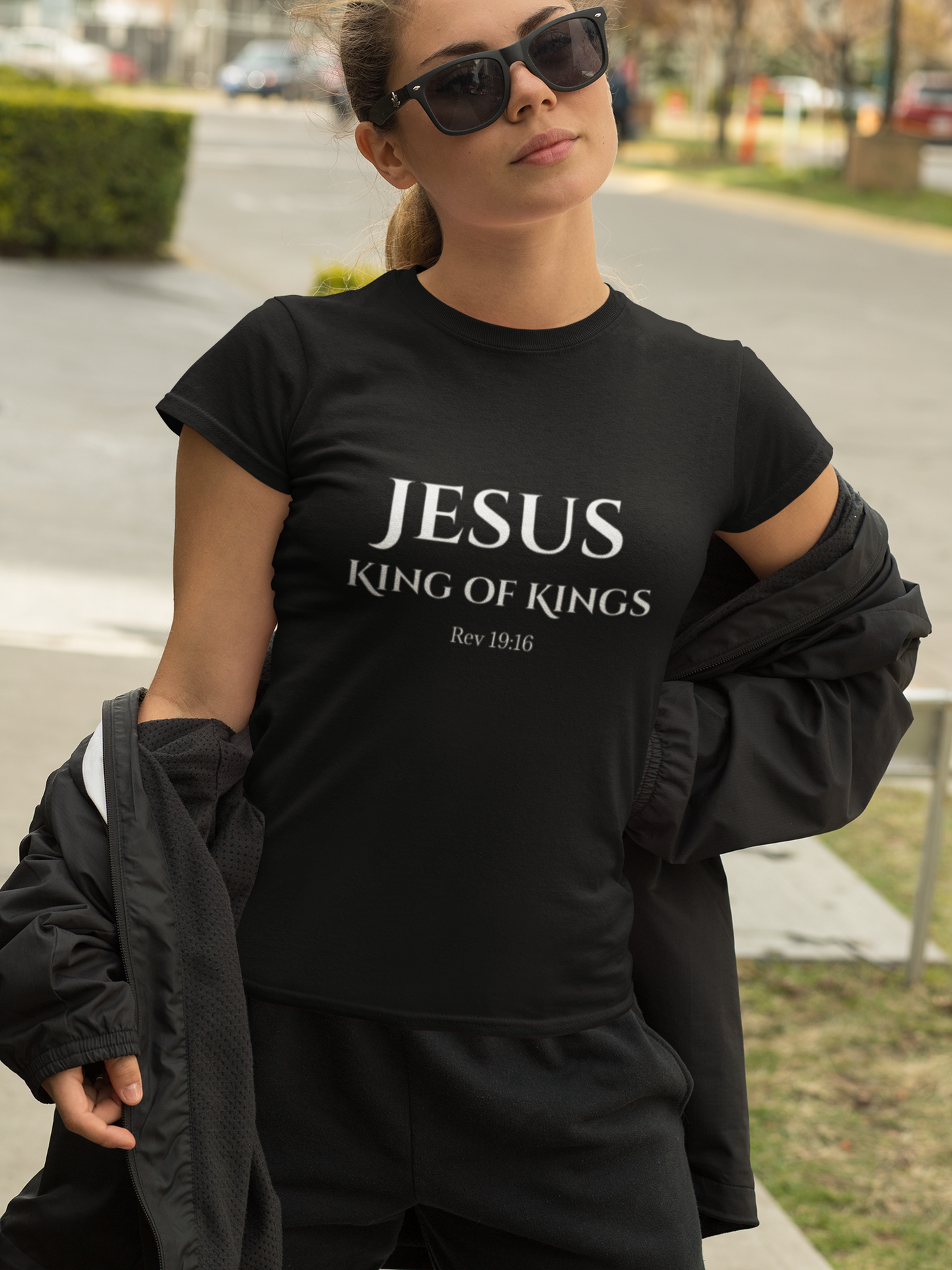 F and H Christian Jesus King of Kings Womens T Shirt