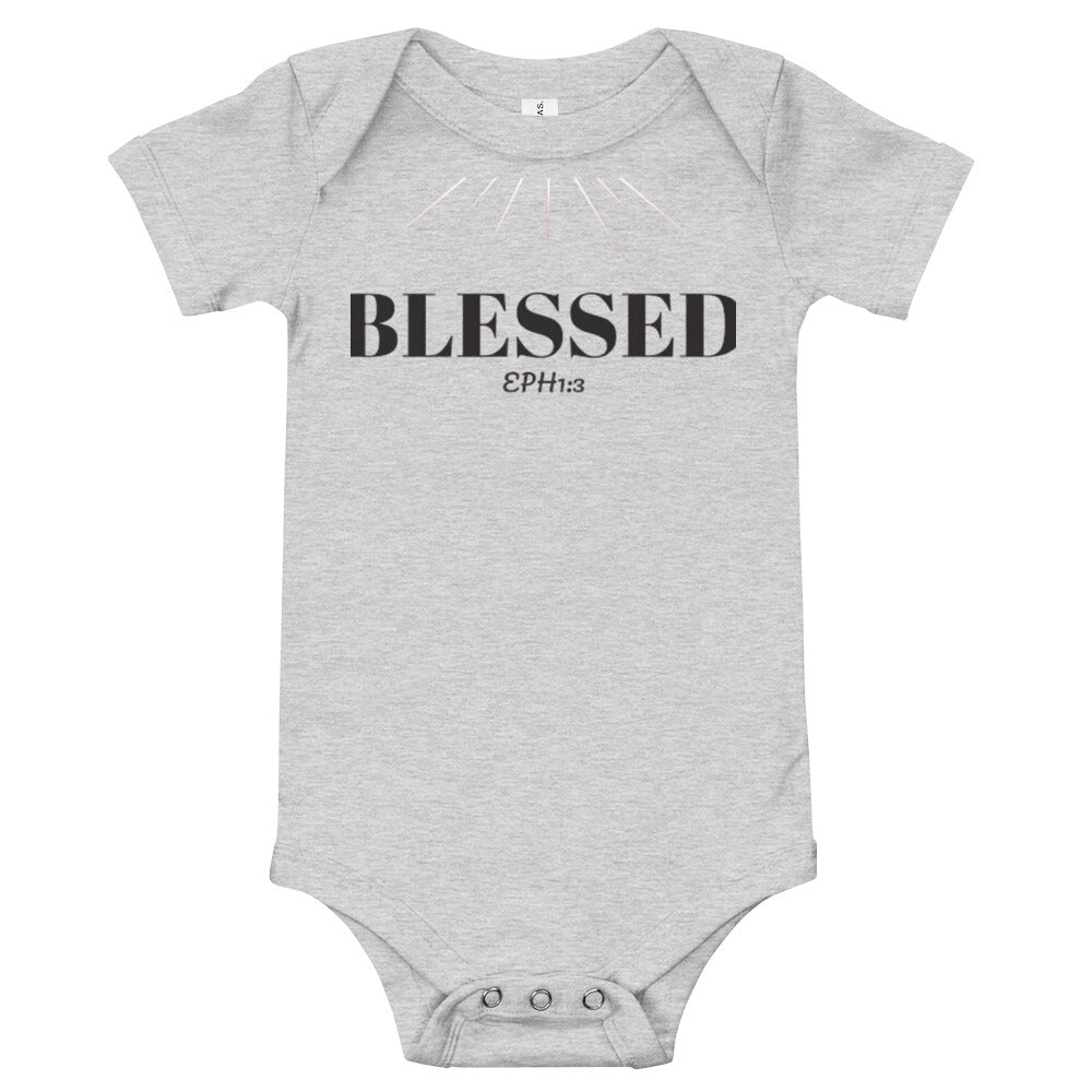 F&H Christian Blessed Baby Short Sleeve one piece - Faith and Happiness Store