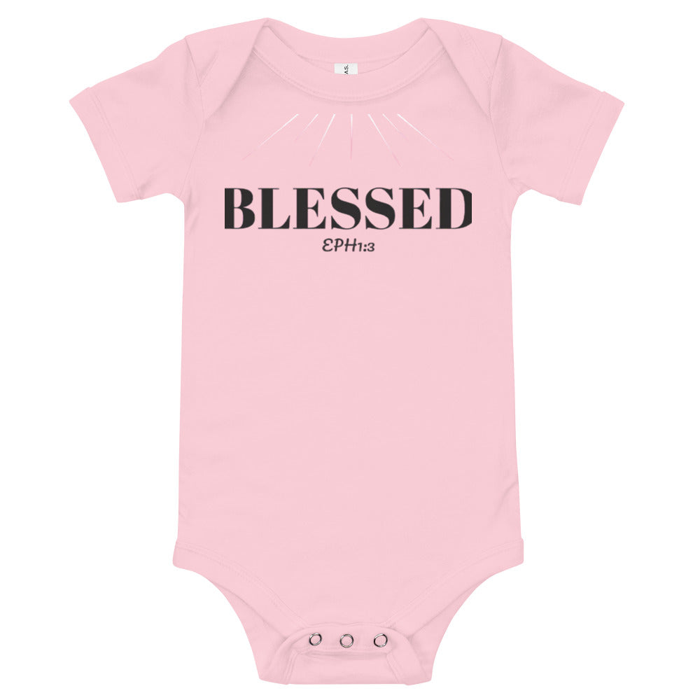 F&H Christian Blessed Baby Short Sleeve one piece - Faith and Happiness Store