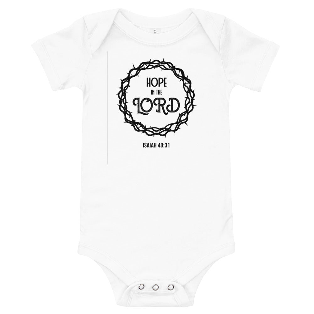 F&H Christian Hope in the Lord Baby Short Sleeve One Piece - Faith and Happiness Store
