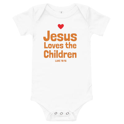 F&H Christian Jesus Loves the Children Baby short sleeve one piece - Faith and Happiness Store