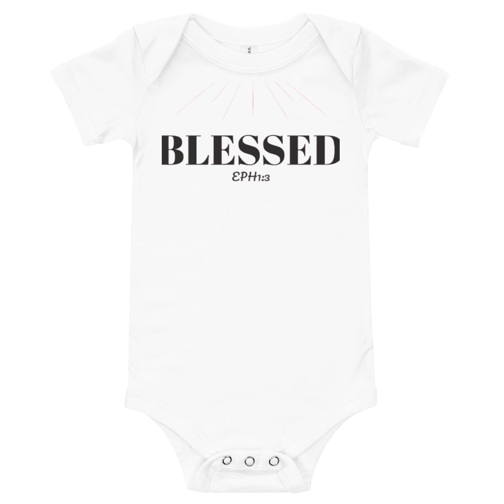 F&H Christian Blessed Baby Short Sleeve one piece - Faith and Happiness Store