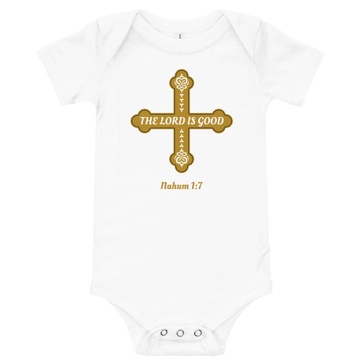F&H Christian The Lord is Good Cross Baby short sleeve one piece - Faith and Happiness Store