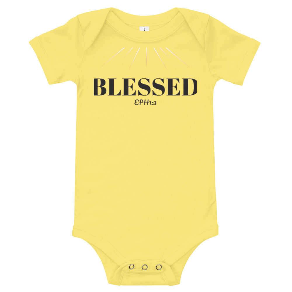 F&H Christian Blessed Baby Short Sleeve one piece - Faith and Happiness Store