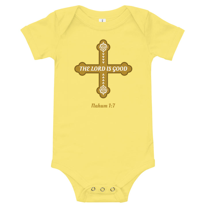 F&H Christian The Lord is Good Cross Baby short sleeve one piece - Faith and Happiness Store