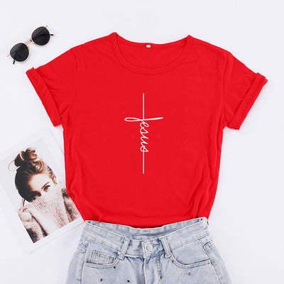 Jesus Vertical Cross Women's T-Shirt