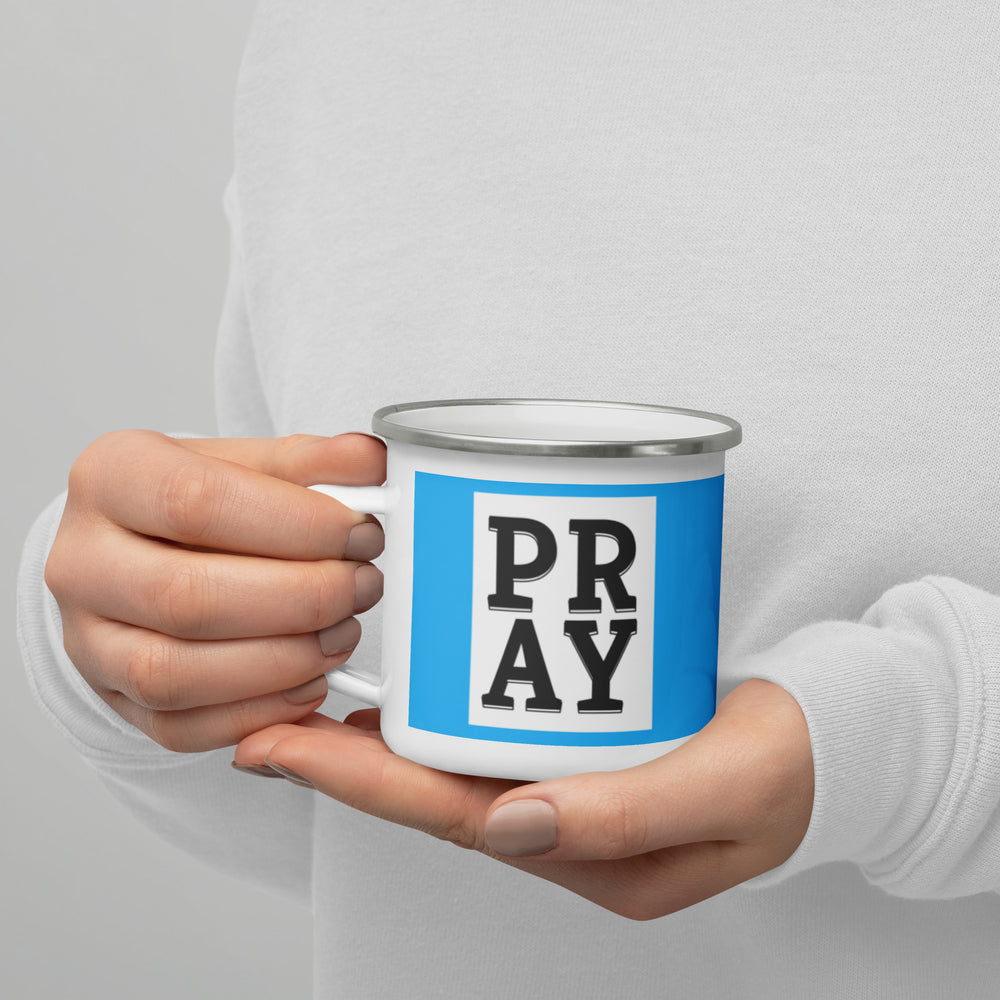 F&H Christian PRAY Enamel Mug - Faith and Happiness Store