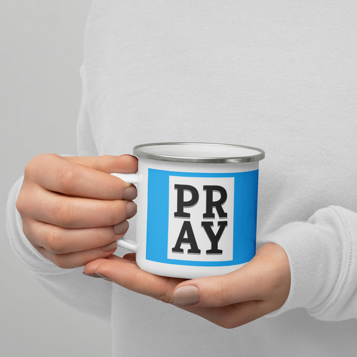 F&H Christian PRAY Enamel Mug - Faith and Happiness Store