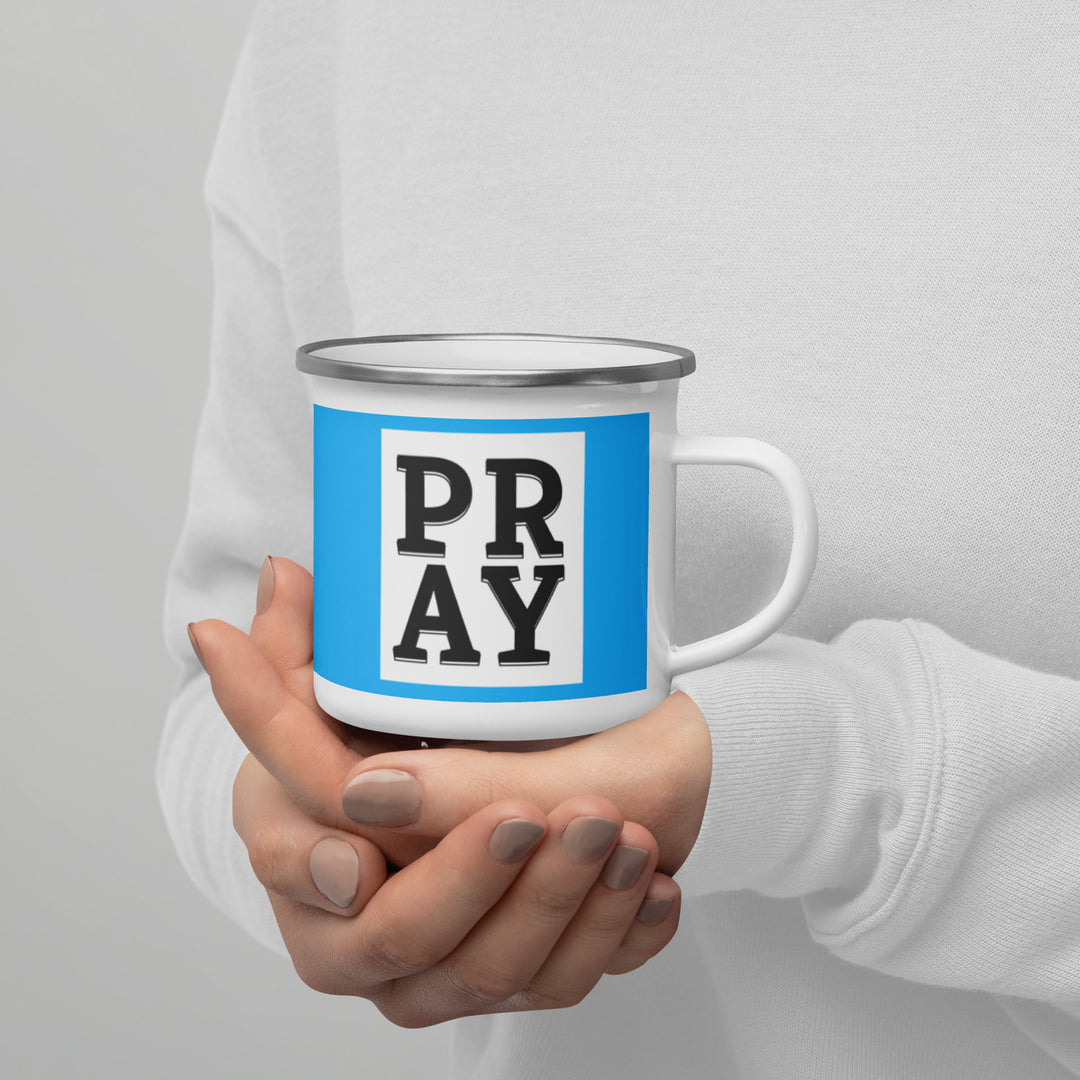 F&H Christian PRAY Enamel Mug - Faith and Happiness Store