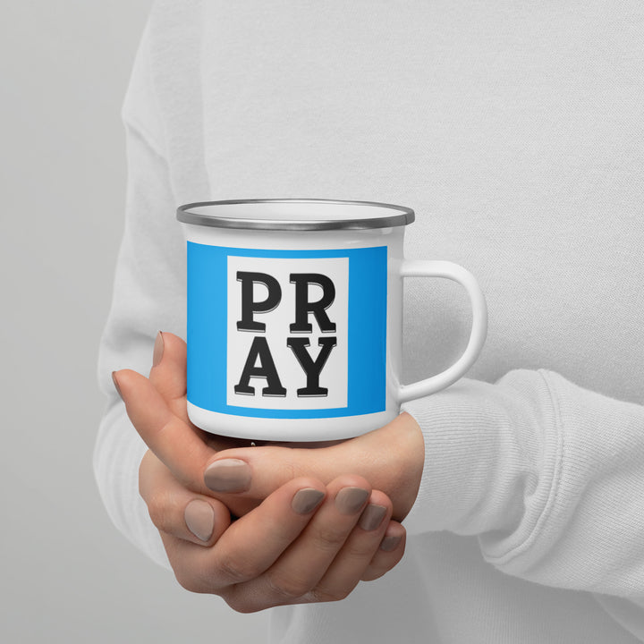 F&H Christian PRAY Enamel Mug - Faith and Happiness Store