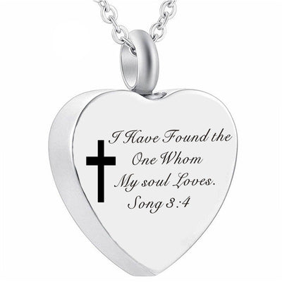 Bible Verse Stainless Steel Heart Perfume Box Necklace