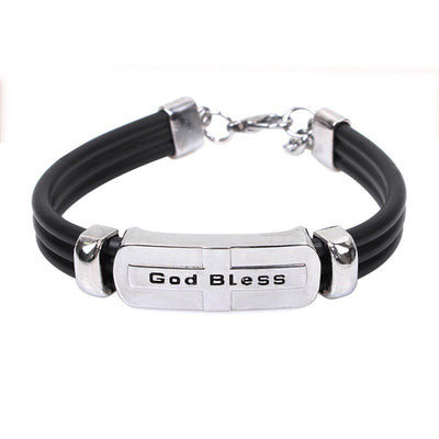 Fashion Christian God Bless Titanium Steel Bracelet