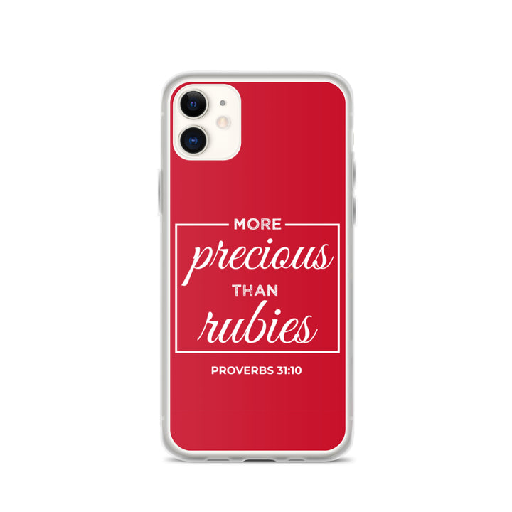 F&H Christian More Precious than Rubies iPhone Case - Faith and Happiness Store