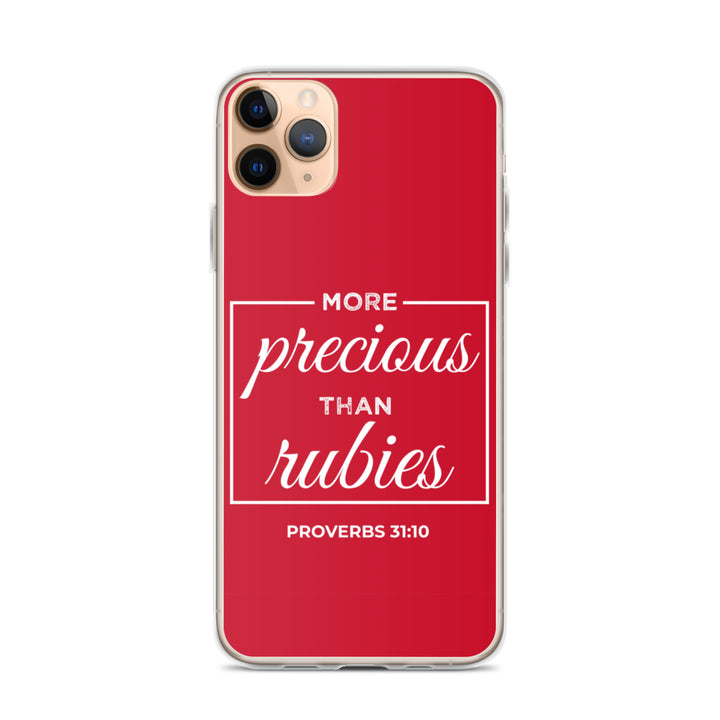 F&H Christian More Precious than Rubies iPhone Case - Faith and Happiness Store
