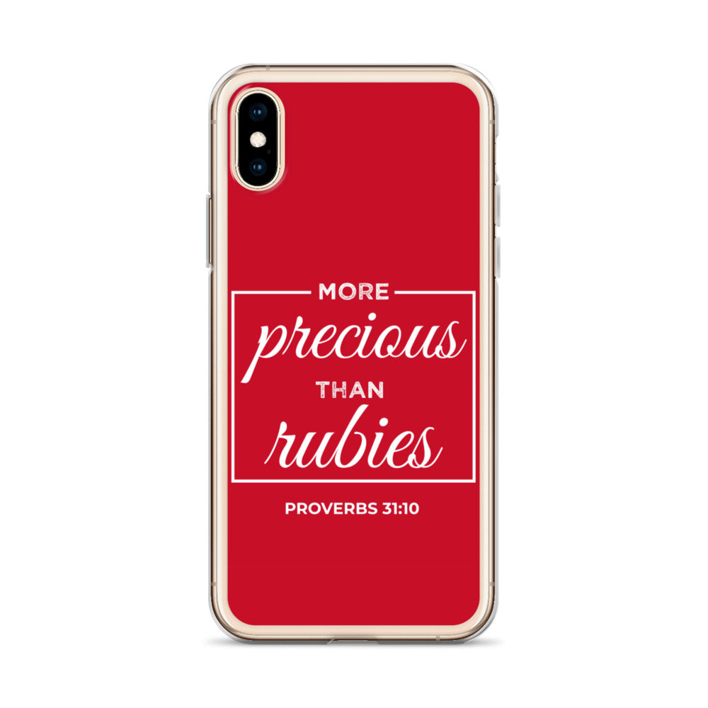 F&H Christian More Precious than Rubies iPhone Case - Faith and Happiness Store